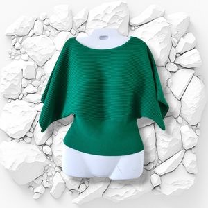 Worthington | NWOT Gorgeous Ribbed Emerald Green 3/4 Sleeve Sweater